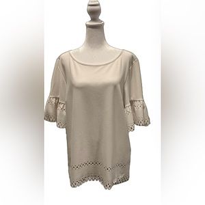 Banana Republic Petite Collection Size L White Lace Blouse NWT